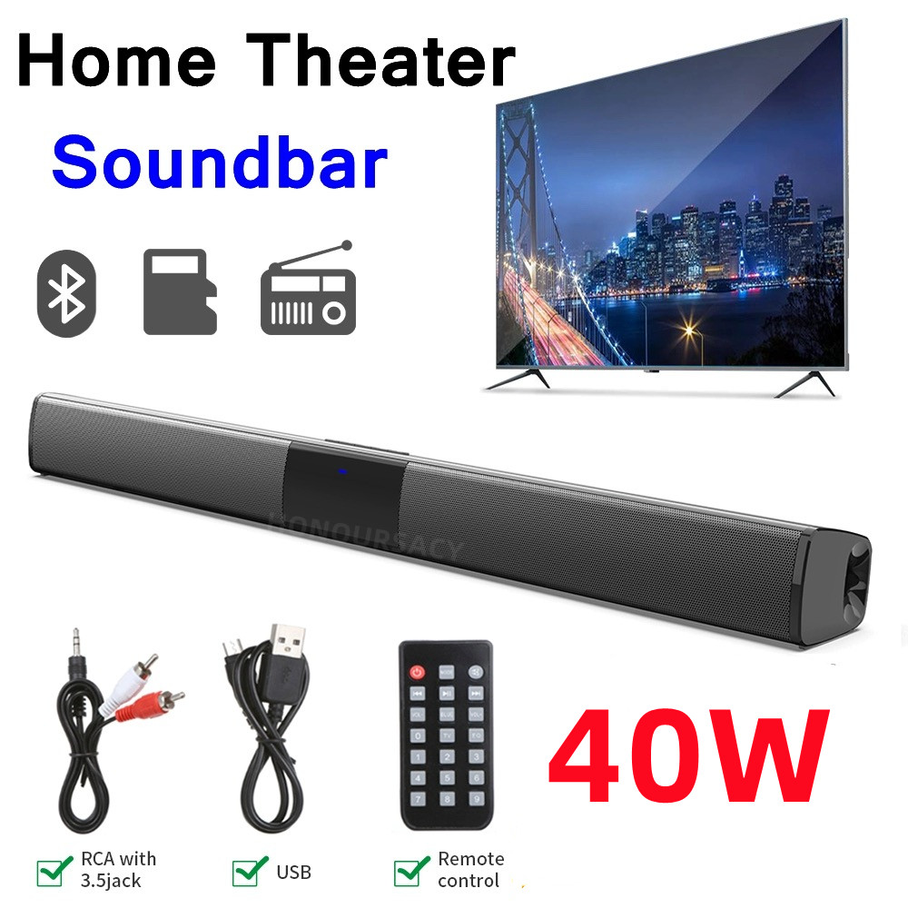 Home Cinema Bose - 40W Soundbar TV Portable Bluetooth-compatible Speaker