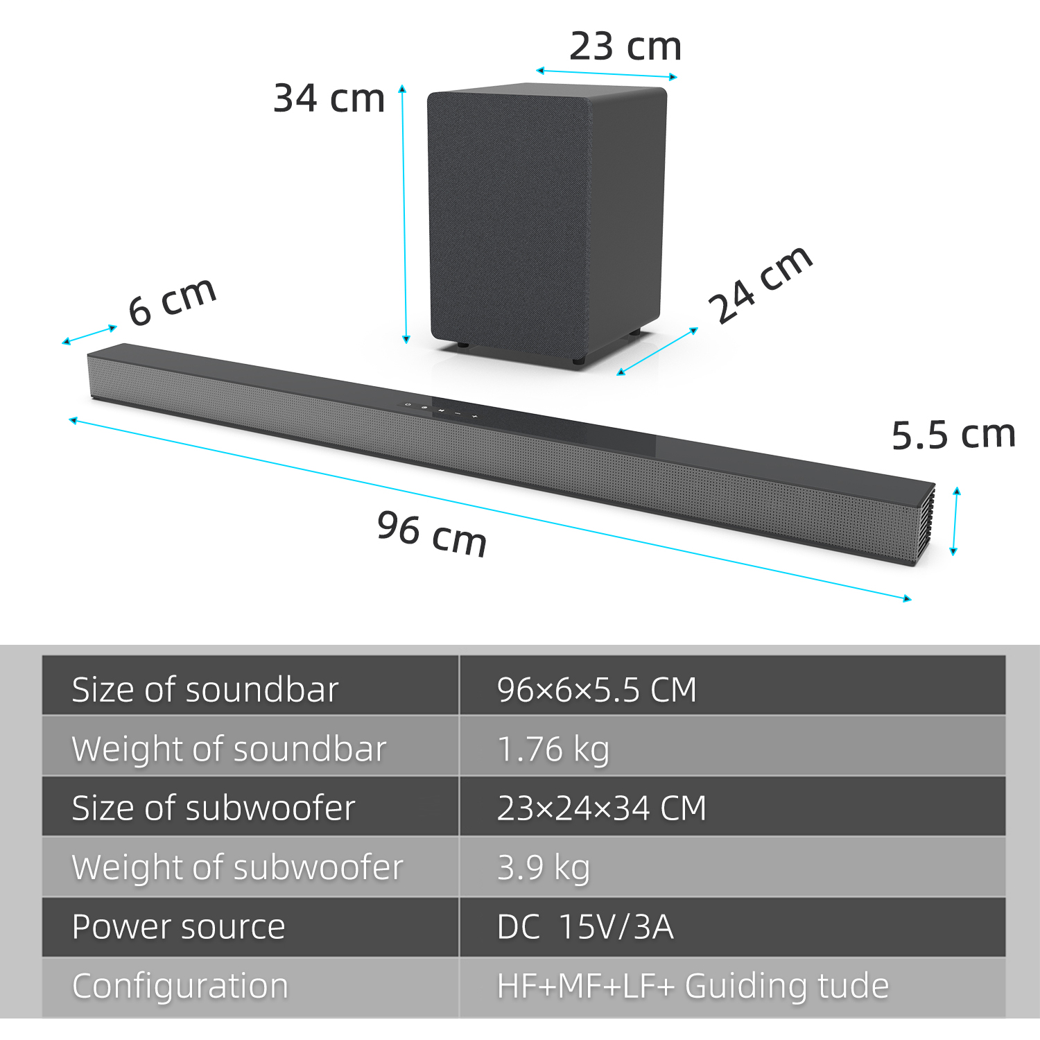 84W TV Sound Bar with Subwoofe - Home Cinema Bose 评论和价格