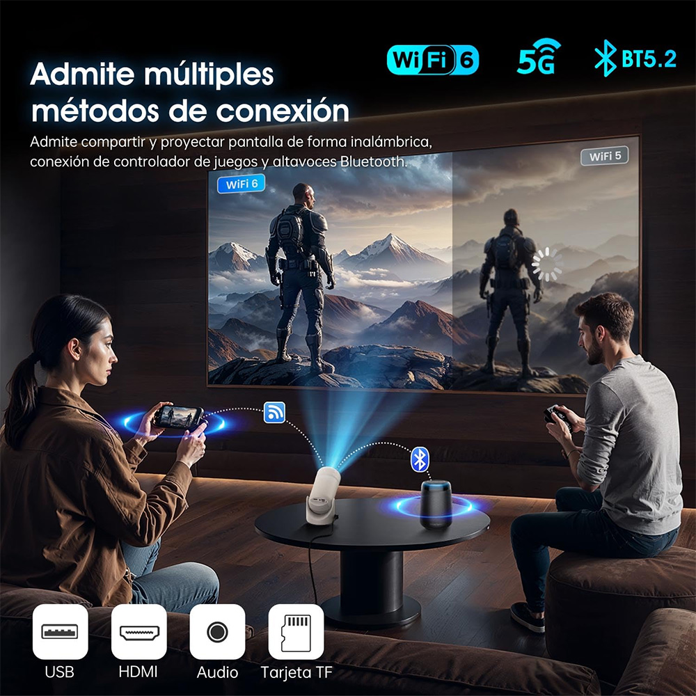 MRSVI Portable Projector,4K Ho - Home Cinema Tv Screen 评论和价格