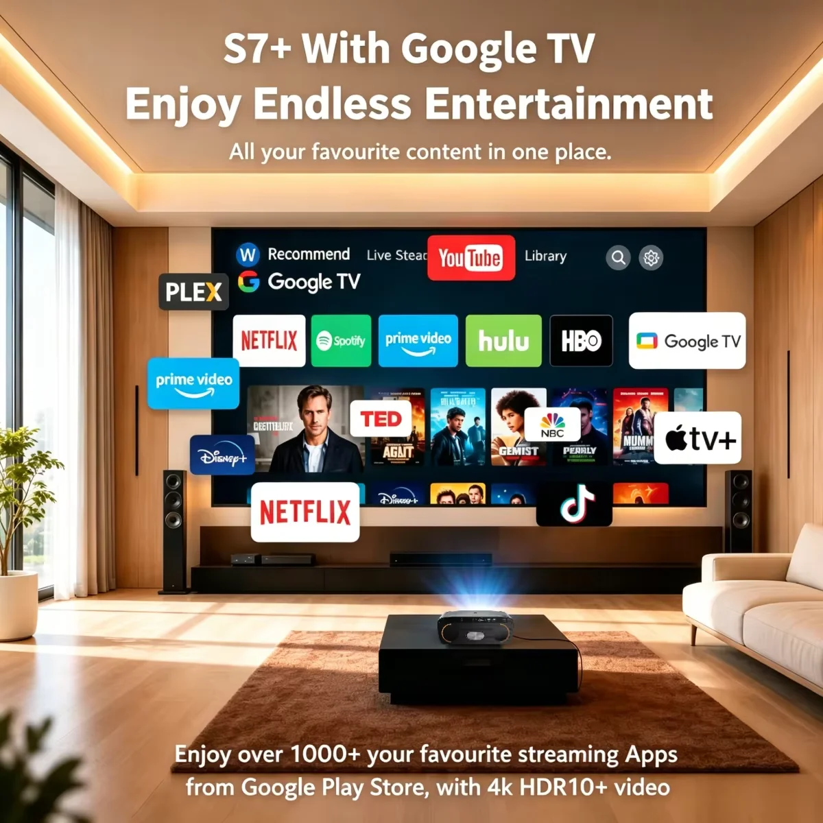 S7 4200ANSI Native 1080P 4K UH - Home Cinema Tv Screen 评论和价格