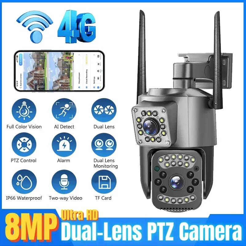 8MP WIFI IP Camera 4K PTZ Dual - Home Cinema Outdoor 评论和价格