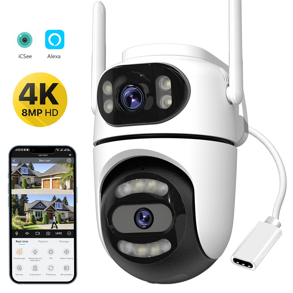 8MP 4K HD Wifi PTZ Camera ICse - Home Cinema Outdoor 评论和价格
