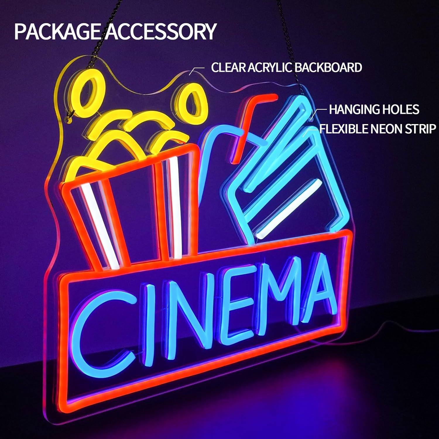 Cinema Neon Sign USB Powered L - Home Cinema Outdoor 评论和价格